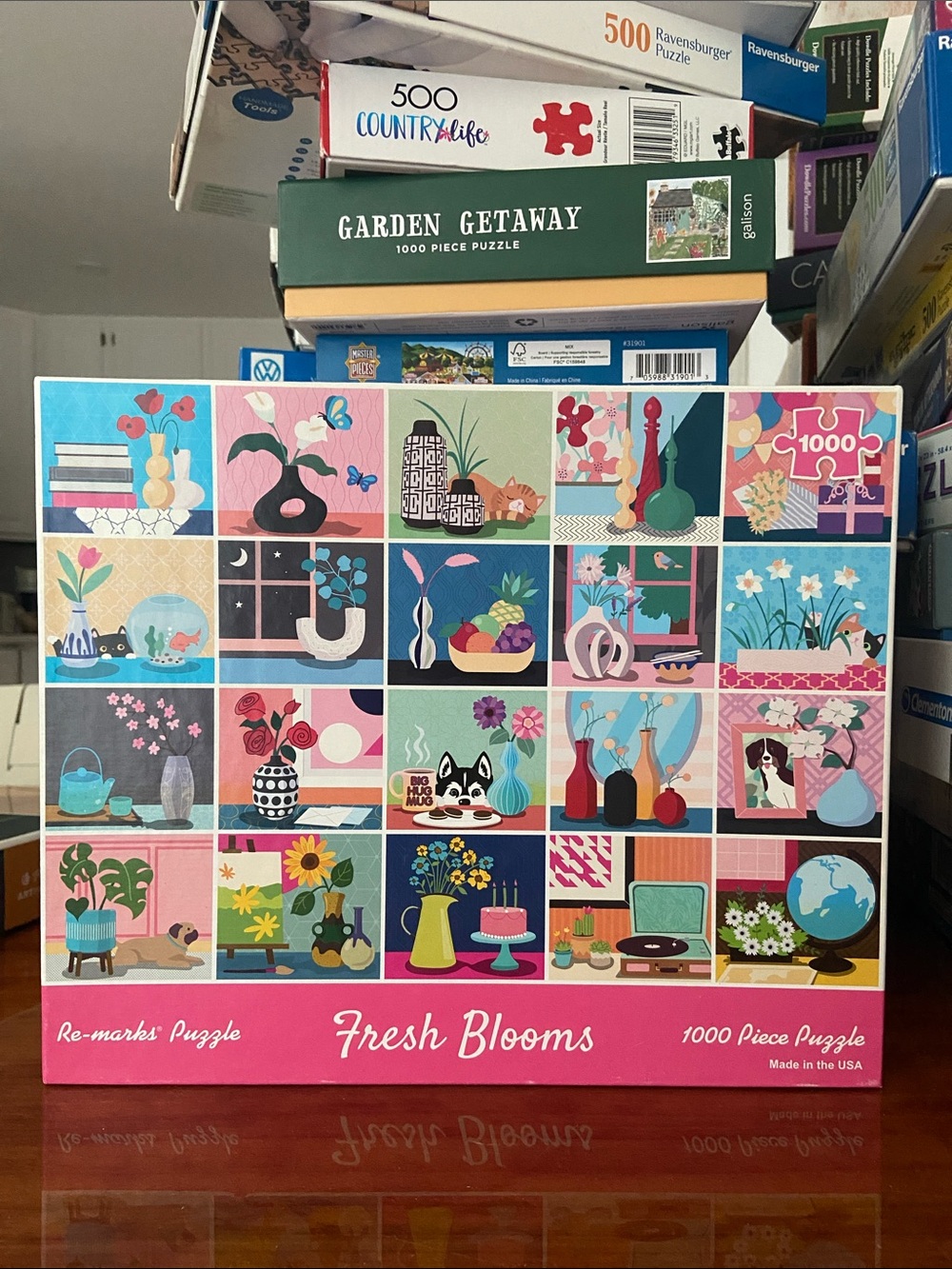 COMPLETE Re-marks Fresh Blooms - 1000 Piece Puzzle